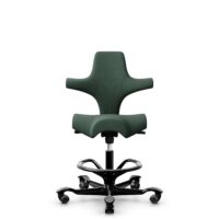 HÅG Capisco 8106 - Steelcut Trio 3 (Kvadrat) - Lana / Poliamida - STT966 Brown grey - Black - 265 mm (seat height 53-79cm) - Soft castors for hard floors