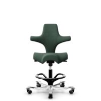 HÅG Capisco 8106 - Steelcut Trio 3 (Kvadrat) - Wool / Polyamide - STT966 Brown grey - Black - 265 mm (seat height 53-79cm) - Soft castors for hard floors