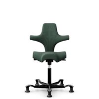HÅG Capisco 8106 - Steelcut Trio 3 (Kvadrat) - Lana / Poliamida - STT966 Brown grey - Black - 265 mm (seat height 53-79cm) - Glides