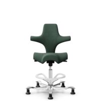HÅG Capisco 8106 - Steelcut Trio 3 (Kvadrat) - Wol / Polyamide - STT966 - Brown grey - Framekleur - Wit - Gasveer - 265 mm (Zithoogte 53-79cm) - Vloercontact - Glijdoppen - Voetenring - Ja, in framekleur - Voetster - Ja, voetster in gepolijst aluminium