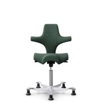 HÅG Capisco 8106 - Steelcut Trio 3 (Kvadrat) - Lana / Poliamida - STT966 Brown grey - Silver - 200 mm (seat height 46-64cm) - Glides