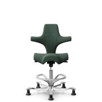 HÅG Capisco 8106 - Steelcut Trio 3 (Kvadrat) - Wool / Polyamide - STT966 Brown grey - Silver - 265 mm (seat height 53-79cm) - Glides