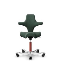 HÅG Capisco 8106 - Steelcut Trio 3 (Kvadrat) - Wool / Polyamide - STT966 Brown grey - Blush Rose - 150mm (seat height 40–55cm) - Hard castors for soft floors