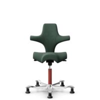 HÅG Capisco 8106 - Steelcut Trio 3 (Kvadrat) - Laine / Polyamide - STT966 Brown grey - Blush Rose - 150 mm (hauteur d’assise 40–55 cm) - Patins
