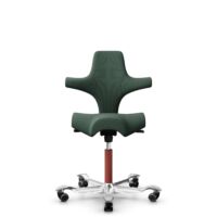 HÅG Capisco 8106 - Steelcut Trio 3 (Kvadrat) - Wełna / Poliamid - STT966 Brown grey - Blush Rose - 200 mm (seat height 46-64cm) - Soft castors for hard floors