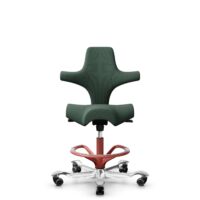 HÅG Capisco 8106 - Steelcut Trio 3 (Kvadrat) - Laine / Polyamide - STT966 Brown grey - Blush Rose - 265 mm (hauteur d’assise 53–79 cm) - Roues souples pour sols durs