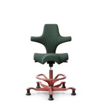 HÅG Capisco 8106 - Steelcut Trio 3 (Kvadrat) - Laine / Polyamide - STT966 Brown grey - Blush Rose - 265 mm (hauteur d’assise 53–79 cm) - Patins