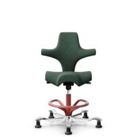 HÅG Capisco 8106 - Steelcut Trio 3 (Kvadrat) - Laine / Polyamide - STT966 Brown grey - Blush Rose - 265 mm (hauteur d’assise 53–79 cm) - Patins