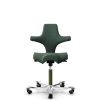 HÅG Capisco 8106 - Steelcut Trio 3 (Kvadrat) - Lana / Poliamida - STT966 Brown grey - Moss Grey - 150mm (seat height 40–55cm) - Hard castors for soft floors