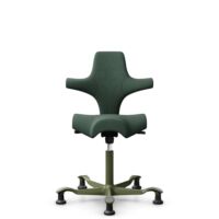 HÅG Capisco 8106 - Steelcut Trio 3 (Kvadrat) - Wol / Polyamide - STT966 Brown grey - Moss Grey - 200 mm (Zithoogte 46-64mm) - Glijdoppen