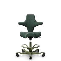 HÅG Capisco 8106 - Steelcut Trio 3 (Kvadrat) - Laine / Polyamide - STT966 Brown grey - Moss Grey - 265 mm (hauteur d’assise 53–79 cm) - Roues souples pour sols durs