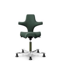 HÅG Capisco 8106 - Steelcut Trio 3 (Kvadrat) - Laine / Polyamide - STT966 Brown grey - Moss Grey - 265 mm (hauteur d’assise 53–79 cm) - Patins
