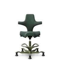 HÅG Capisco 8106 - Steelcut Trio 3 (Kvadrat) - Laine / Polyamide - STT966 Brown grey - Moss Grey - 265 mm (hauteur d’assise 53–79 cm) - Patins