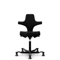 HÅG Capisco 8106 - Steelcut 3 (Kvadrat) - Lana / Poliamida - STT190 - Black - Black - 150mm (seat height 40–55cm) - Glides