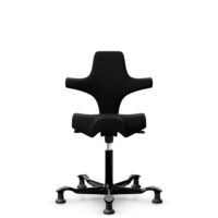 HÅG Capisco 8106 - Steelcut 3 (Kvadrat) - Laine / Polyamide - STT190 - Black - Noir - 200 mm (hauteur d’assise 46–64 cm) - Patins