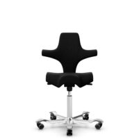 HÅG Capisco 8106 - Steelcut 3 (Kvadrat) - Laine / Polyamide - STT190 - Blanc - 150 mm (hauteur d’assise 40–55 cm) - Roues dures pour sols souples