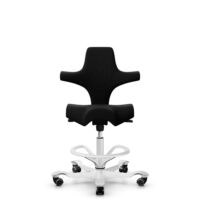 HÅG Capisco 8106 - Steelcut 3 (Kvadrat) - Laine / Polyamide - STT190 - Blanc - 200 mm (hauteur d’assise 46–64 cm) - Roues souples pour sols durs