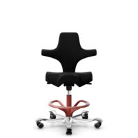 HÅG Capisco 8106 - Steelcut 3 (Kvadrat) - Laine / Polyamide - STT190 - Black - Blush Rose - 265 mm (hauteur d’assise 53–79 cm) - Roues dures pour sols souples