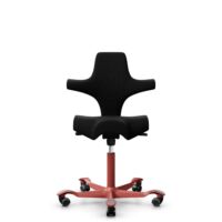 HÅG Capisco 8106 - Steelcut 3 (Kvadrat) - Laine / Polyamide - STT190 - Black - Blush Rose - 265 mm (hauteur d’assise 53–79 cm) - Roues souples pour sols durs