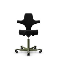 HÅG Capisco 8106 - Steelcut 3 (Kvadrat) - Laine / Polyamide - STT190 - Black - Moss Grey - 200 mm (hauteur d’assise 46–64 cm) - Roues dures pour sols souples