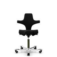 HÅG Capisco 8106 - Steelcut 3 (Kvadrat) - Wool / Polyamide - STT190 - Black - Moss Grey - 200 mm (seat height 46-64cm) - Hard castors for soft floors
