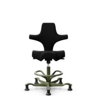 HÅG Capisco 8106 - Steelcut 3 (Kvadrat) - Laine / Polyamide - STT190 - Black - Moss Grey - 200 mm (hauteur d’assise 46–64 cm) - Patins