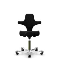 HÅG Capisco 8106 - Steelcut 3 (Kvadrat) - Wolle / Polyamid - STT190 - Black - Moss Grey - 265 mm (Sitzhöhe 53-79cm) - Weiche Rollen für harte Böden