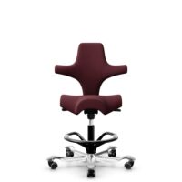 HÅG Capisco 8106 - Steelcut 3 (Kvadrat) - Wool / Polyamide - STT682 Chestnut - Black - 200 mm (seat height 46-64cm) - Hard castors for soft floors