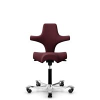 HÅG Capisco 8106 - Steelcut 3 (Kvadrat) - Wolle / Polyamid - STT682 Chestnut - Schwarz - 200 mm (Sitzhöhe 46-64cm) - Weiche Rollen für harte Böden