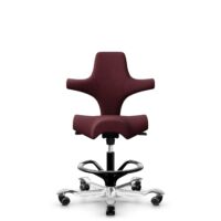 HÅG Capisco 8106 - Steelcut 3 (Kvadrat) - Wool / Polyamide - STT682 Chestnut - Black - 200 mm (seat height 46-64cm) - Soft castors for hard floors