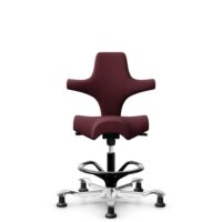 HÅG Capisco 8106 - Steelcut 3 (Kvadrat) - Laine / Polyamide - STT682 Chestnut - Noir - 200 mm (hauteur d’assise 46–64 cm) - Patins