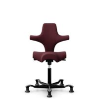 HÅG Capisco 8106 - Steelcut 3 (Kvadrat) - Wol / Polyamide - STT682 Chestnut - Zwart - 265 mm (Zithoogte 53-79cm) - Glijdoppen