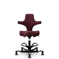 HÅG Capisco 8106 - Steelcut 3 (Kvadrat) - Lana / Poliamida - STT682 Chestnut - Black - 265 mm (seat height 53-79cm) - Glides
