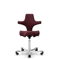 HÅG Capisco 8106 - Steelcut 3 (Kvadrat) - Wool / Polyamide - STT682 Chestnut - White - 200 mm (seat height 46-64cm) - Hard castors for soft floors