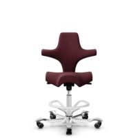 HÅG Capisco 8106 - Steelcut 3 (Kvadrat) - Wol / Polyamide - STT682 Chestnut - Wit - 200 mm (Zithoogte 46-64mm) - Zachte wielen t.b.v. harde vloeren