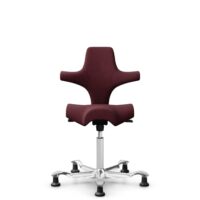 HÅG Capisco 8106 - Steelcut 3 (Kvadrat) - Wool / Polyamide - STT682 Chestnut - White - 265 mm (seat height 53-79cm) - Glides