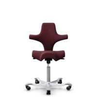 HÅG Capisco 8106 - Steelcut 3 (Kvadrat) - Wool / Polyamide - STT682 Chestnut - Silver - 200 mm (seat height 46-64cm) - Soft castors for hard floors