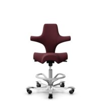 HÅG Capisco 8106 - Steelcut 3 (Kvadrat) - Wol / Polyamide - STT682 Chestnut - Framekleur - Zilver - Gasveer - 200 mm (Zithoogte 46-64cm) - Vloercontact - Zachte wielen t.b.v. harde vloeren - Voetenring - Ja, in framekleur - Voetster - Ja, voetster in g...