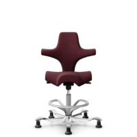 HÅG Capisco 8106 - Steelcut 3 (Kvadrat) - Wool / Polyamide - STT682 Chestnut - Silver - 200 mm (seat height 46-64cm) - Glides