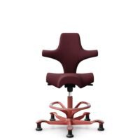 HÅG Capisco 8106 - Steelcut 3 (Kvadrat) - Wol / Polyamide - STT682 Chestnut - Blush Rose - 200 mm (Zithoogte 46-64mm) - Glijdoppen