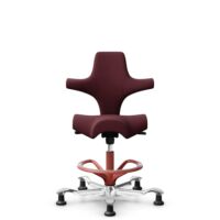 HÅG Capisco 8106 - Steelcut 3 (Kvadrat) - Wol / Polyamide - STT682 Chestnut - Blush Rose - 200 mm (Zithoogte 46-64mm) - Glijdoppen