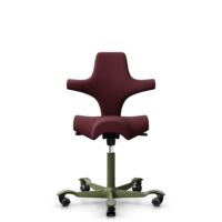 HÅG Capisco 8106 - Steelcut 3 (Kvadrat) - Lana / Poliamida - STT682 Chestnut - Moss Grey - 265 mm (seat height 53-79cm) - Soft castors for hard floors