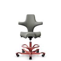 HÅG Capisco 8106 - Paloma Soft (Wollsdorf) - Cuir semi-aniline - ATG55115 - Warm grey - Blush Rose - 200 mm (hauteur d’assise 46–64 cm) - Roues souples pour sols durs