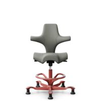 HÅG Capisco 8106 - Paloma Soft (Wollsdorf) - Cuir semi-aniline - ATG55115 - Warm grey - Blush Rose - 265 mm (hauteur d’assise 53–79 cm) - Patins