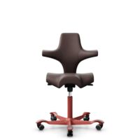 HÅG Capisco 8106 - Paloma Soft (Wollsdorf) - Cuir semi-aniline - ATG55130 - Blush Rose - 265 mm (hauteur d’assise 53–79 cm) - Roues souples pour sols durs