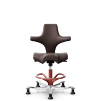 HÅG Capisco 8106 - Paloma Soft (Wollsdorf) - Semi-aniline leather - ATG55130 - Dark brown - Blush Rose - 265 mm (seat height 53-79cm) - Glides