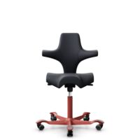 HÅG Capisco 8106 - Paloma Soft (Wollsdorf) - Cuir semi-aniline - ATG55185 - Blush Rose - 200 mm (hauteur d’assise 46–64 cm) - Roues souples pour sols durs