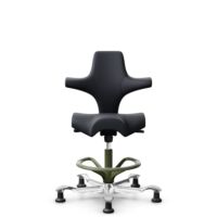 HÅG Capisco 8106 - Paloma Soft (Wollsdorf) - Cuir semi-aniline - ATG55185 - Moss Grey - 265 mm (hauteur d’assise 53–79 cm) - Patins