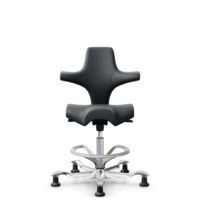 HÅG Capisco 8106 - Paloma Soft (Wollsdorf) - Cuero semi-anilina - ATG55206 - Grey - Silver - 265 mm (seat height 53-79cm) - Glides