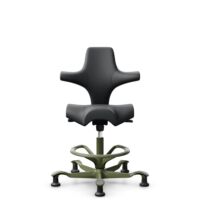 HÅG Capisco 8106 - Paloma Soft (Wollsdorf) - Semi-aniline Leder - ATG55206 - Grey - Moss Grey - 200 mm (Zithoogte 46-64mm) - Glijdoppen